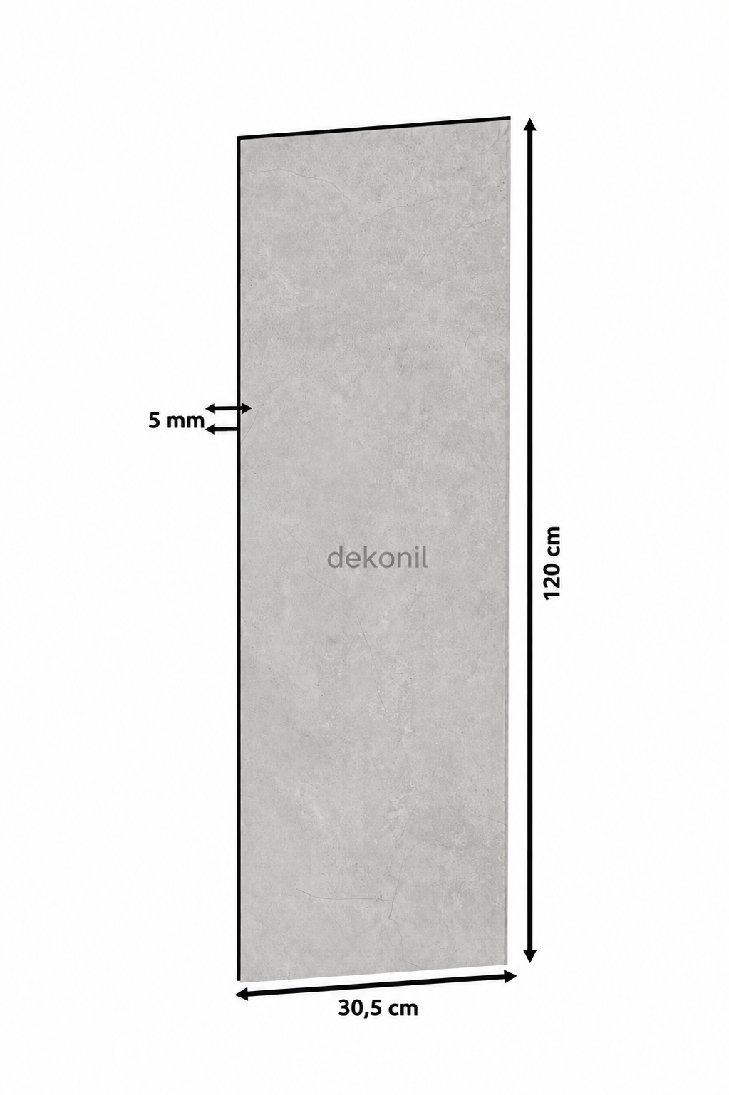 SPC Parke Gri Beton Desenli – Su Geçirmez Zemin Paneli 30,5*120 cm (1 m²)