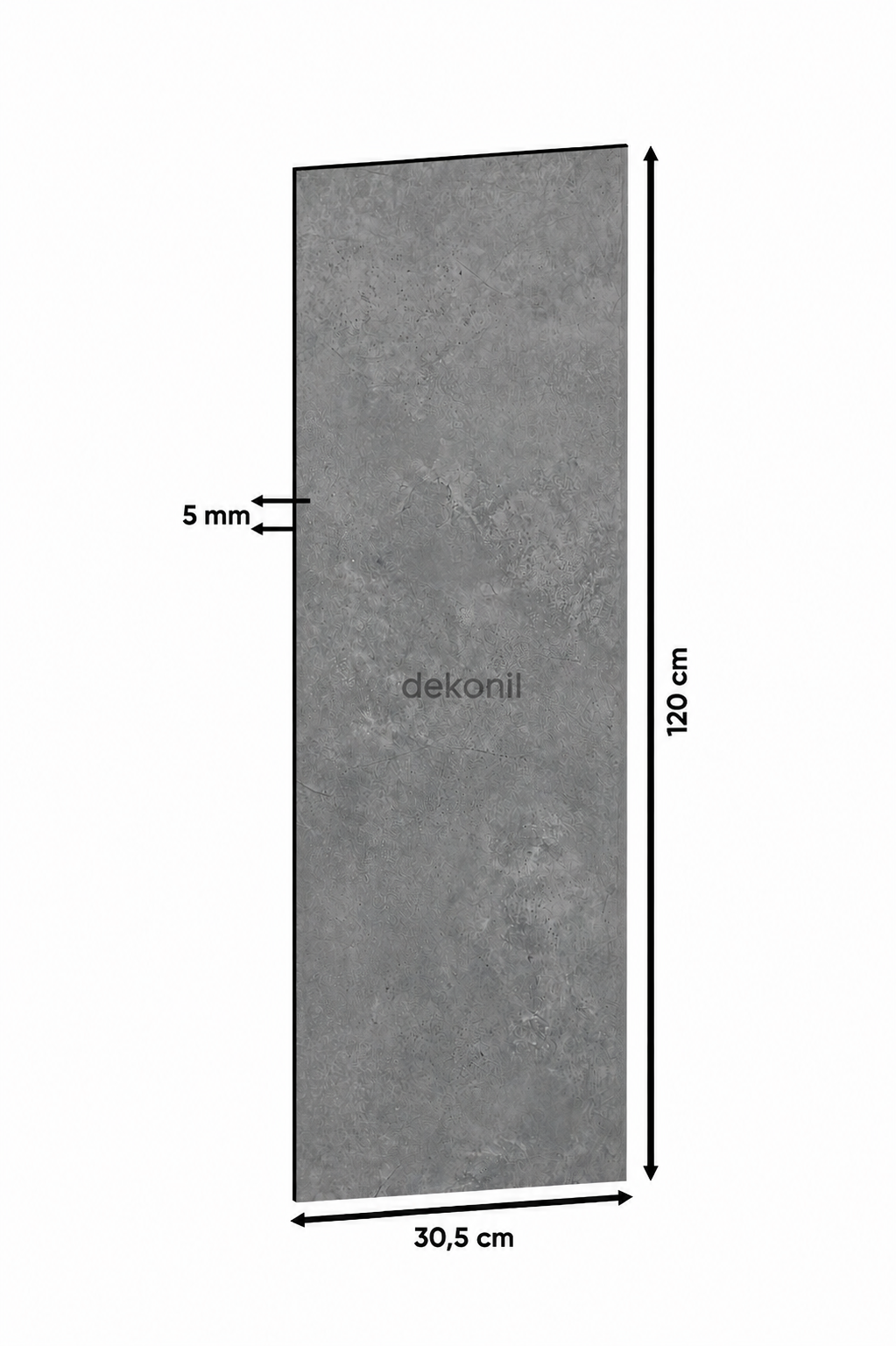 SPC Parke Koyu Gri Beton Desenli – Su Geçirmez Zemin Paneli 30,5*120 cm (1 m²)