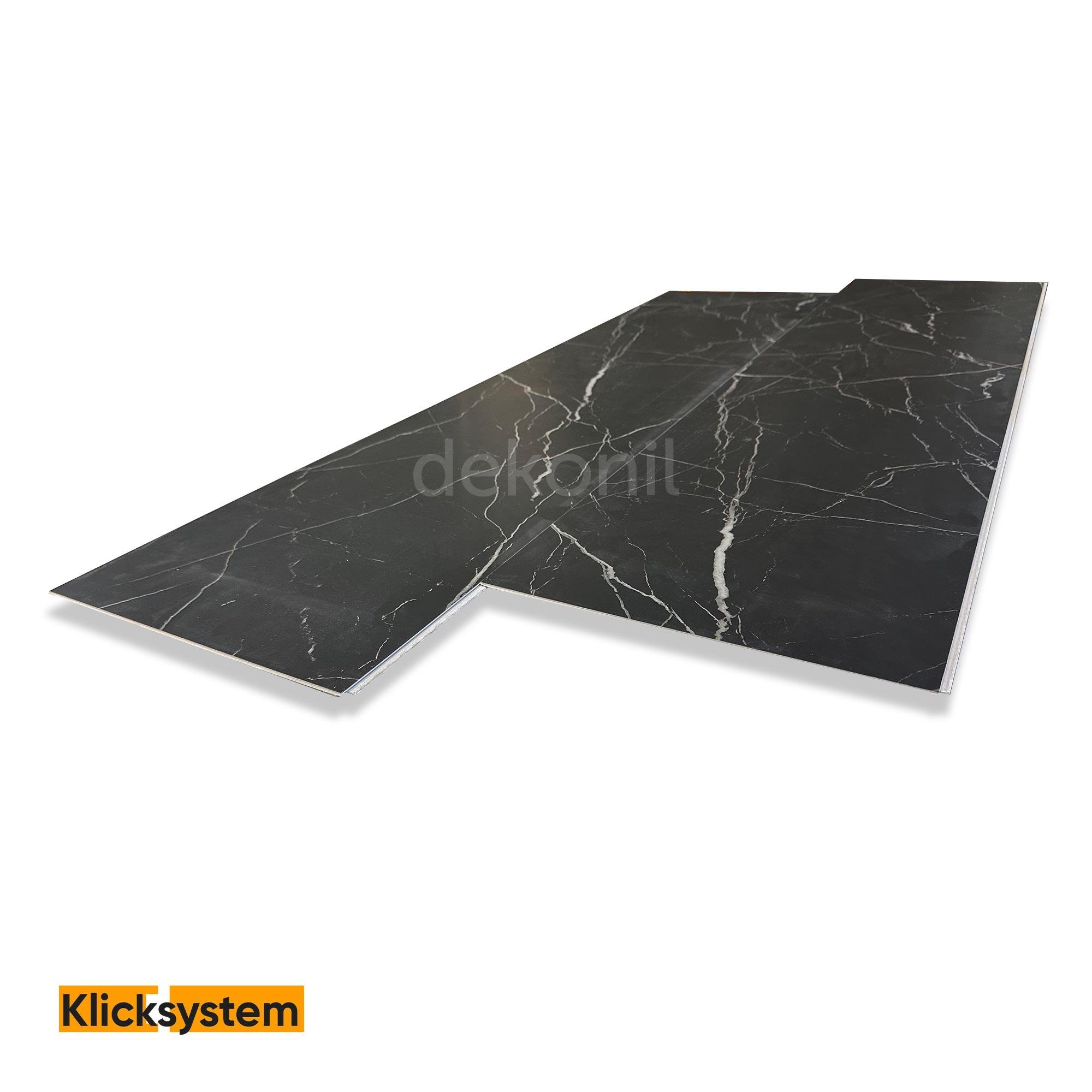 SPC Parke Siyah Mermer Desenli – Su Geçirmez Zemin Paneli 30,5*120 cm (Paket: 6 Adet / 2,23 m²)