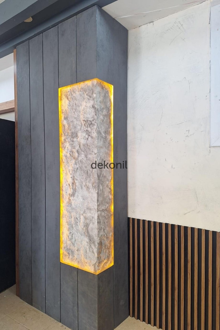 Taş Dokulu EPS Duvar Paneli Açık Gri 50*120 cm