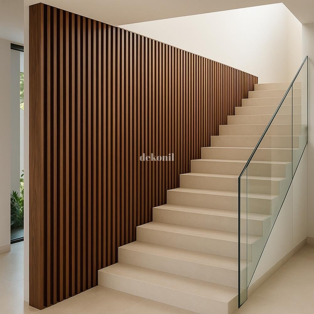 Teak Ahşap Seperatör Duvar Bölme Profili 5*8*280 cm