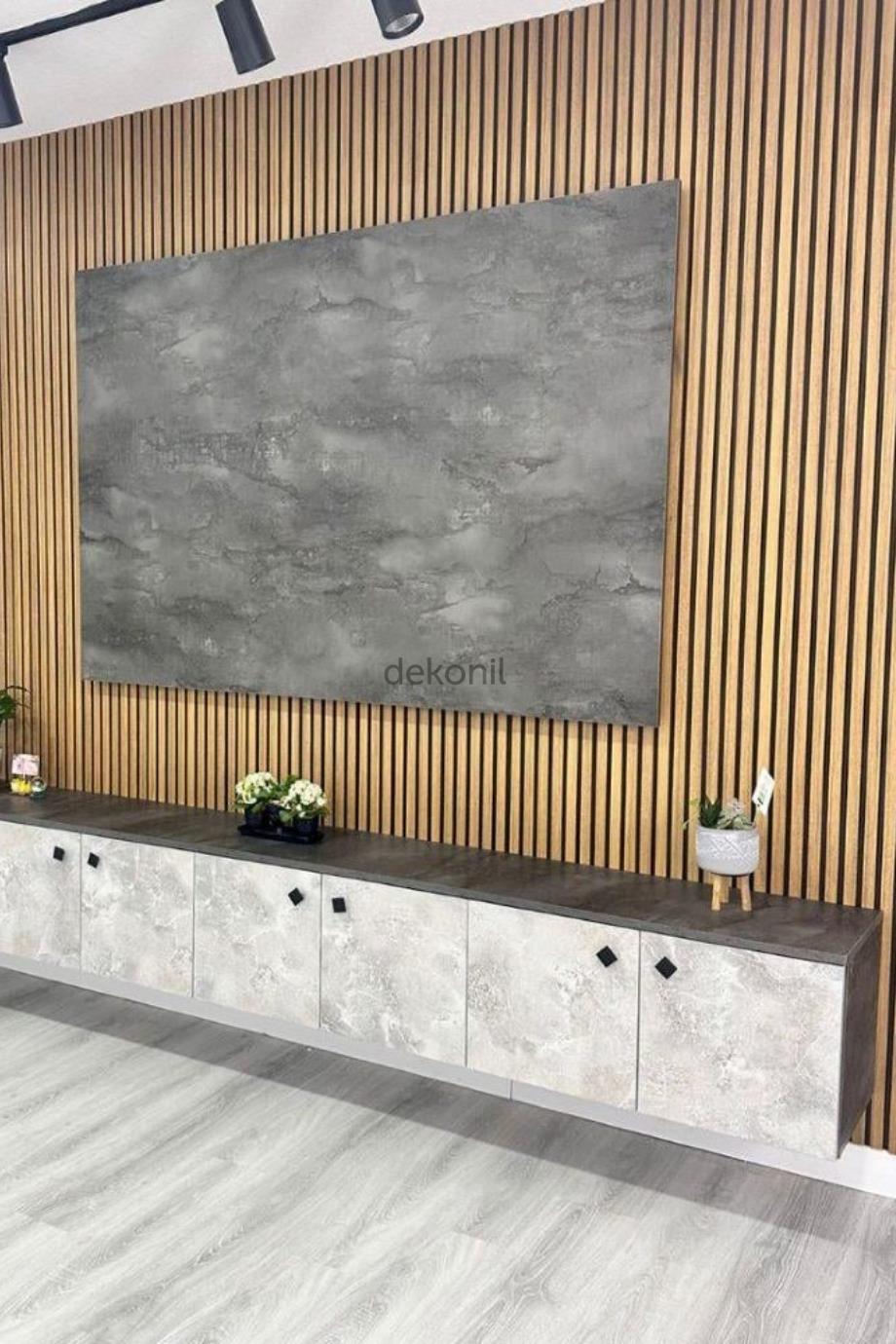 Teak Black MDF Lambri, Lux Duvar Paneli 12 cm