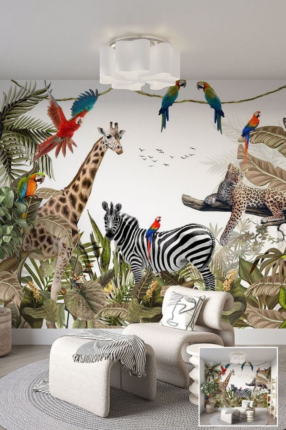 Tropical Patterned Custom Print Wallpaper