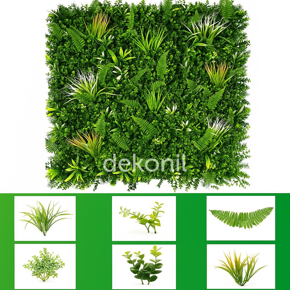 Yapay Bitki & Çiçek Dikey Bahçe Paneli 100*100 cm 1004