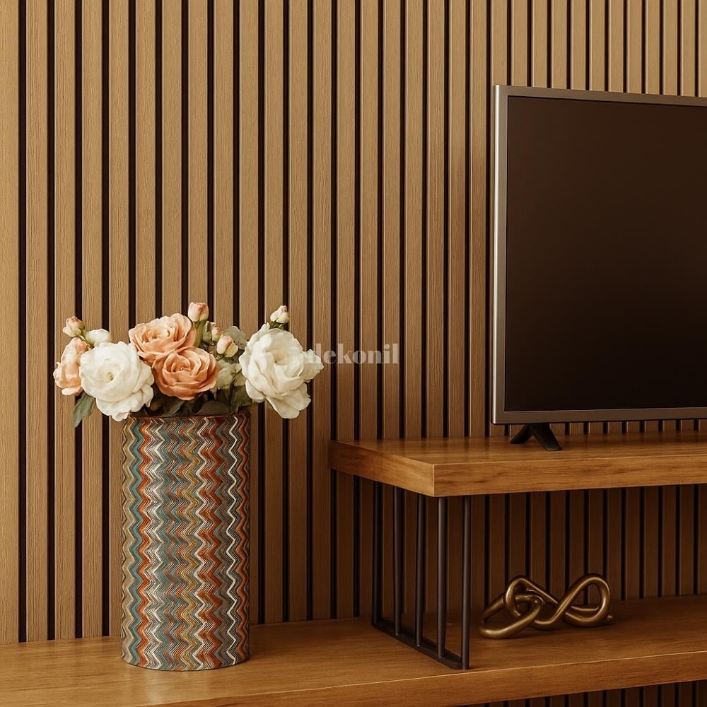 Yeni Nesil Lambri Duvar Paneli Teak 60*275 cm