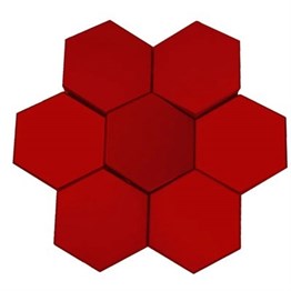 3D Altıgen Duvar Paneli Kırmızı