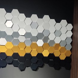 3D Altıgen Duvar Paneli Gümüş