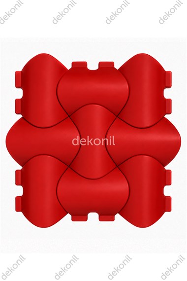 3D Venüs LED Uyumlu Duvar Paneli Kırmızı