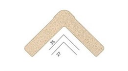 Decorative Corner Profile White to Gold 3,5cm