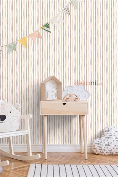 Adawall Ada Kids Striped Kids Room Wallpaper 8906-1