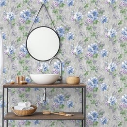 Adawall İndigo Çiçekli Duvar Kağıdı 4708-3