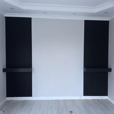Yeni Nesil Lambri Duvar Paneli Siyah 100*275 cm