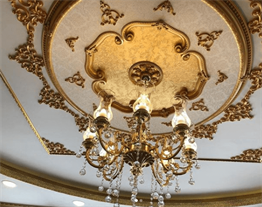 Altın Oval Saray Tavan 120 cm