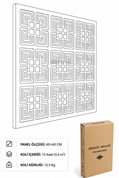 Altın Yonca PVC Asma Tavan Kaplama Paneli 60*60 cm
