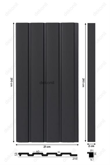 Antrasit Tavan ve Duvar Lambri 21cm