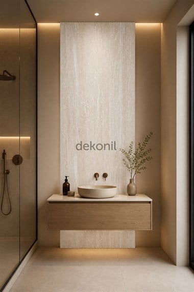 Bej Traverten Desenli SPC Duvar Paneli 96 *280 cm (2,70 m²)