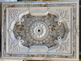 Beyaz Altın Dikdörtgen Saray Tavan 120*160 cm