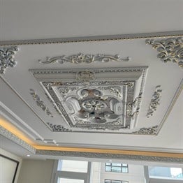 Beyaz Altın Dikdörtgen Saray Tavan 90*120 cm