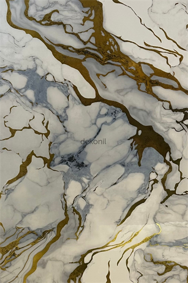 Beyaz Altın Mermer Desenli Pvc Duvar Paneli 122*244cm