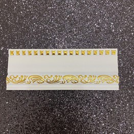 Beyaz Altın Sarmaşık İşlemeli Bordür-Süpürgelik 7cm