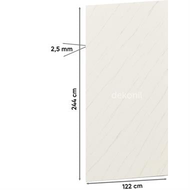 Beyaz Gri Mermer Desenli Pvc Duvar Paneli 122*244cm