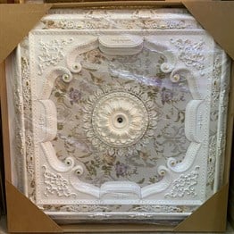 Beyaza Altın Kare Saray Tavan 150*150 cm