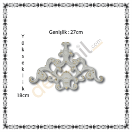 Beyaza Altın Saray Tavan Köşe Motif 27*18 cm