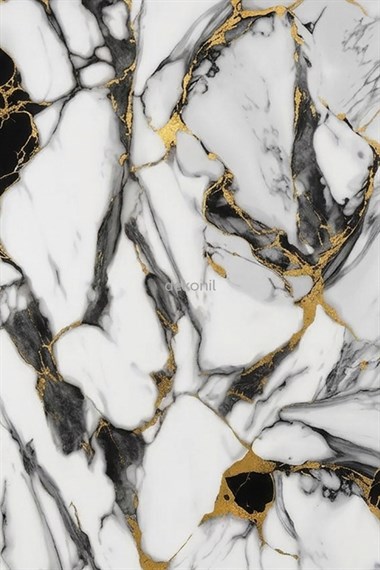 Black Gold Mermer Desenli Pvc Duvar Paneli 122*244cm