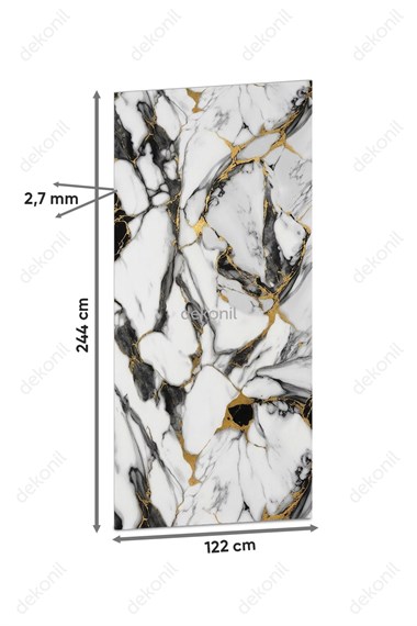 Black Gold Mermer Desenli Pvc Duvar Paneli 122*244cm