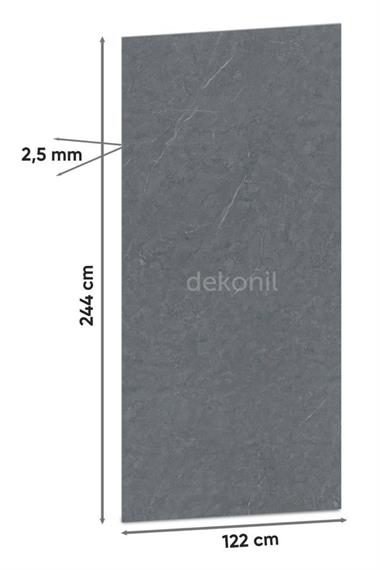 Black Gray Mermer Desenli Pvc Duvar Paneli 122*244 cm