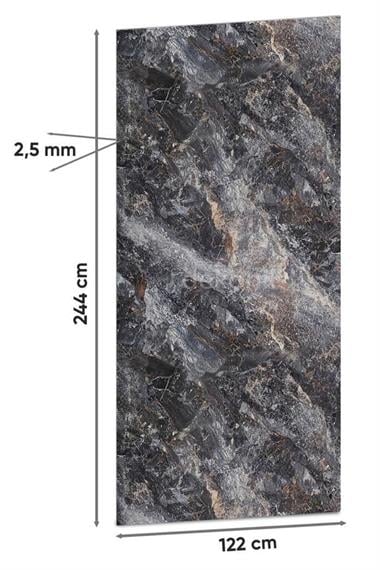 Black White Grey Mermer Desenli Pvc Duvar Paneli 122*244cm