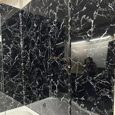 Black White Mermer Desenli Pvc Duvar Paneli 122*244cm