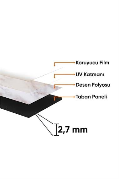 Pietra Mat Dokulu Mermer Desenli Pvc Duvar Paneli 122*244cm