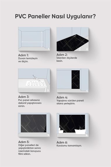 Black Gold Mermer Desenli Pvc Duvar Paneli 122*244cm