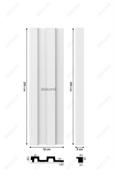 Boyanabilir Duvar ve Tavan Lambri 12cm
