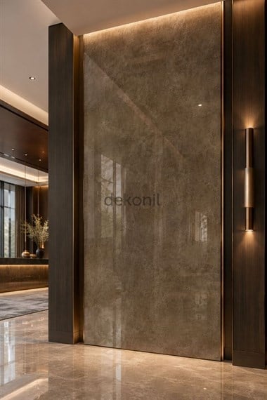 Bronz Beton Desenli PVC Duvar Paneli 122x244 cm