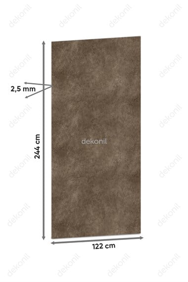 Bronz Beton Desenli PVC Duvar Paneli 122x244 cm