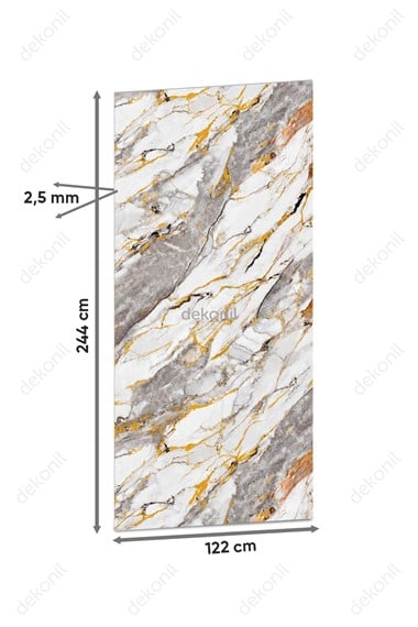 Calacatta Luxe Mermer Desenli PVC Duvar Paneli 122x244 cm