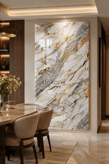 Calacatta Luxe Mermer Desenli PVC Duvar Paneli 122x244 cm