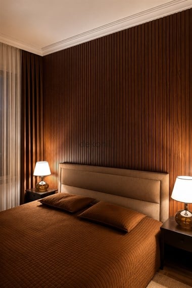 Ceviz MDF Lambri, Lux Duvar Paneli 12 cm