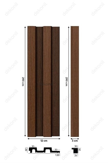 Ahşap Ceviz Duvar ve Tavan Lambri 12cm