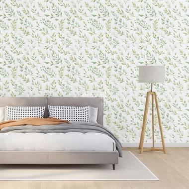 Floral Patterned Textile Based Personalized Print Wallpaper