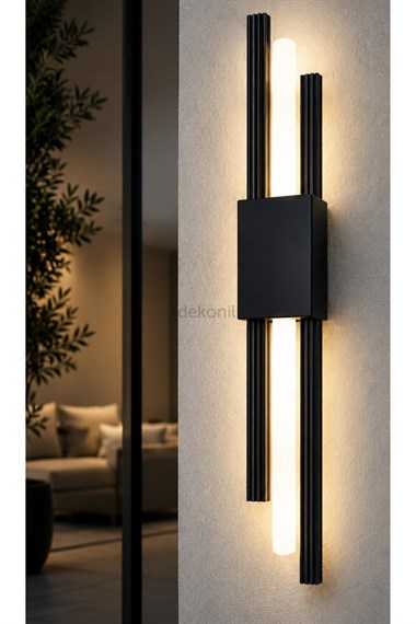 Dekolight Pilli ve Elektrikli Kullanılabilen Siyah LED Duvar Aplik