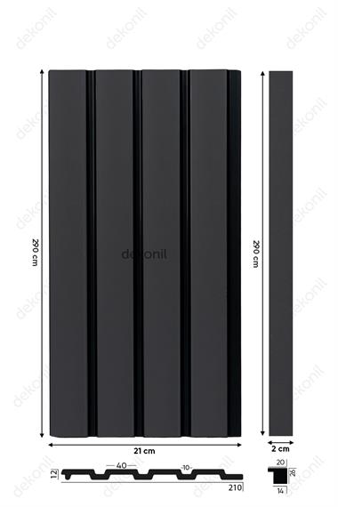 Dekonil Siyah Antrasit Tavan ve Duvar Lambri 21cm