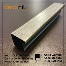 Decorative Antique Silver Paneled Corner Module 3cm