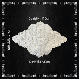 Dekoratif Poliüretan Boyanabilir Baklava Dilimi Çiçek Motifli Göbek 110*74 cm, Poliüretan Göbek Modelleri ve Fiyatları