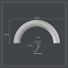 Dekoratif Poliüretan Taç Kemer 260*188cm