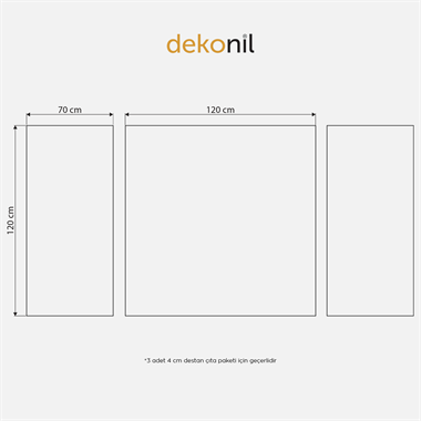 Destan 4 cm Boyanabilir Hazır Kesilmiş Duvar Çıtası Paketi 3lü (Silikon Hediyeli) (120*70 cm)