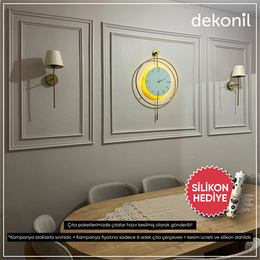 Destan 4cm ve 2,5 cm Boyanabilir Hazır Kesilmiş Duvar Çıtası Paketi 3lü (120cm*70cm)