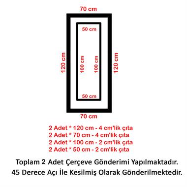 Destan 4cm ve 2,5 cm Boyanabilir Hazır Kesilmiş Duvar Çıtası Paketi (120*70cm)
